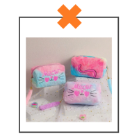 Etui / make-up tasje fluffy cat XL